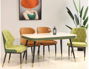 Nordic Modern Marble Dining Table And Chair Combination