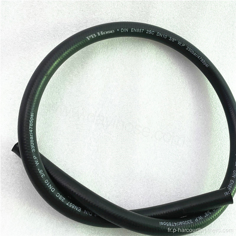 EN 857 2SC flexible tuyau de caoutchouc hydraulique souple 10 mm 3/8 pouces