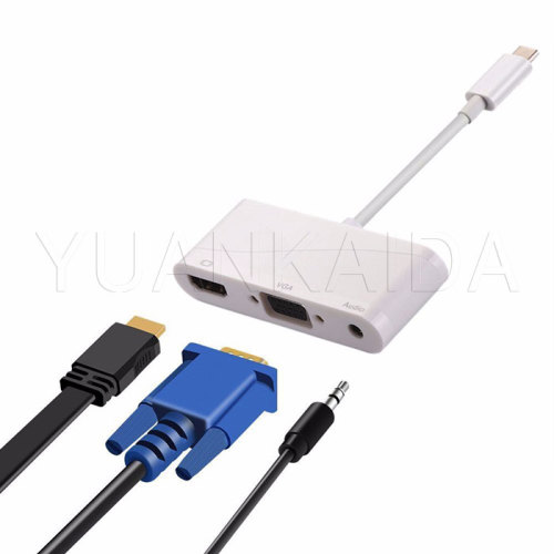 Type C To HDMI VGA Audio Adapter