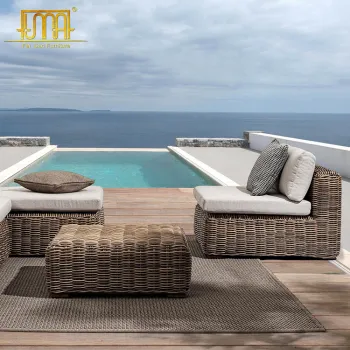 Natural Morocco Pe Rattan Garden Lounge Sofa Chair