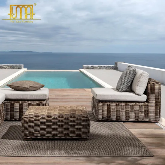 Natural Morocco Pe Rattan Garden Lounge Sofa Chair