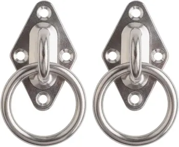 6mm Marine Yacht Stainless Steel Deck Mooring diamond pad eye with ring