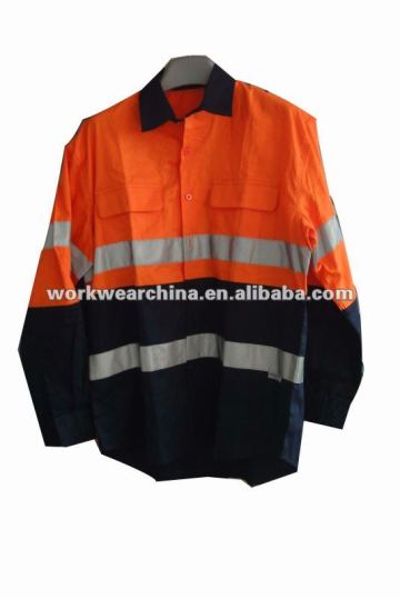 100 cotton reflective work shirts