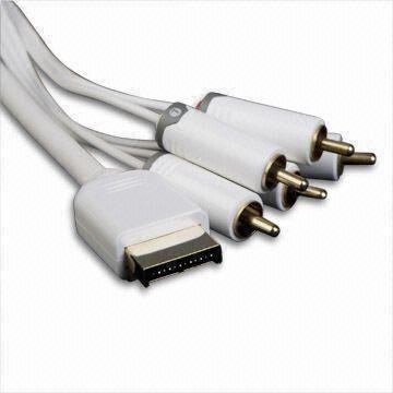 Video Game Cable, PS/3 Plug to 5 RCA Plugs, Component + R/L