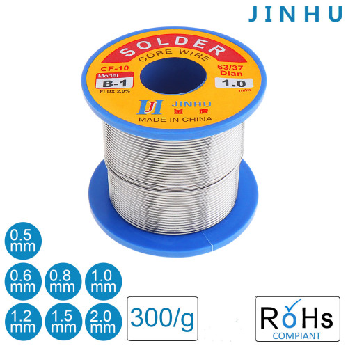 63/37 0.6/0.8/1.0/1.2/1.5mm 300g No Clean Rosin Core Solder Wire with 2.0% Flux Low Melting Point for Electric Soldering Iron