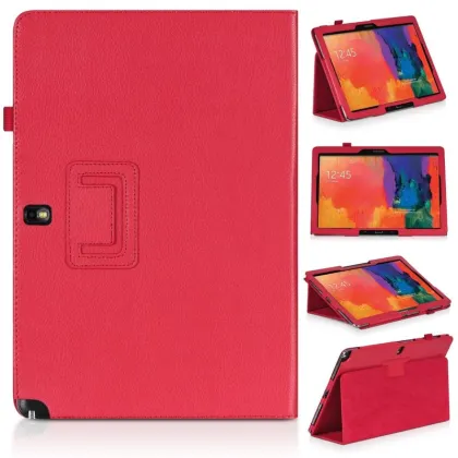 Portable Leather Stand Pu Covers , Red Tablet Protective Cases