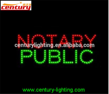 NOTARY PUBLIC chasing animated led sign