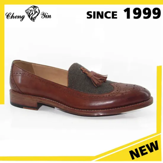 Big Sales Goodyear welt Lace-up brown leather sole man made luxurious men dress leather sole shoes