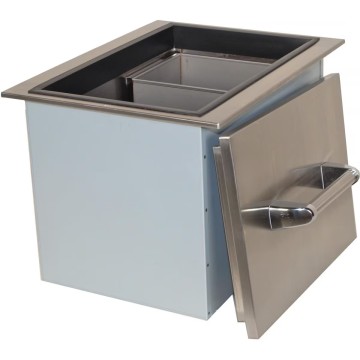 Drop In Ice Bin With Drain - Stainless Steel Commercial Grade