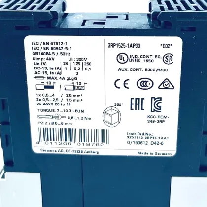 Siemens SIRIUS Time Relay 3RP1525-1AP30: Detailed Information and Specifications
