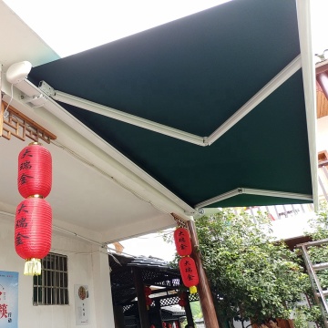 GULI quality control aluminum retractable motorized awning electrical arm awing full cassette