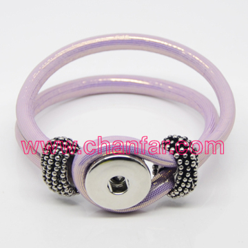 Cheap sale button snap double leather bracelet for 18mm snap buttons