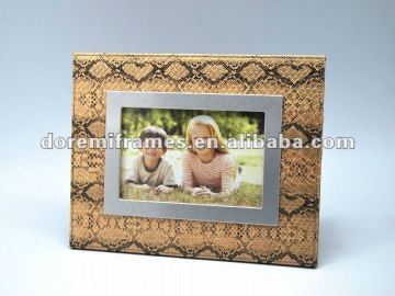 advertising aluminum with leather photo frame with custom logo