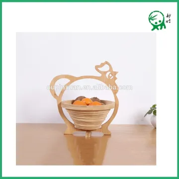 Vegetable Refrigerator Fruit Storage,Hanging Natural Bamboo Animal Shape Folding Fruit Basket