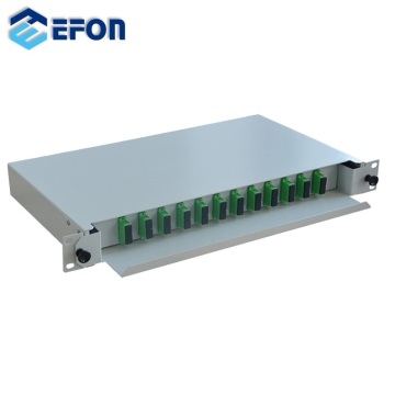 12-Port SC Adapter Compatible Fiber Optical Patch Panel in 1U Design