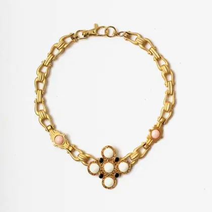 Flower Necklace Gold Necklace Chain Necklace
