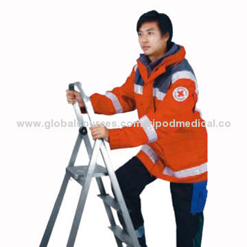 Hi-Vis jacket with pockets, hidden hood, inner padding vest