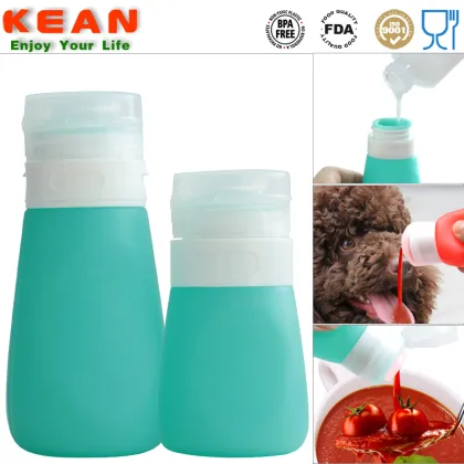 Kean silicone Mini Cheap Plastic Silicone Salad Dressing Hot Chili Sauce Bottles