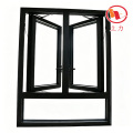 باب مزدوج من الألومنيوم الأسود ونافذة ثابتة