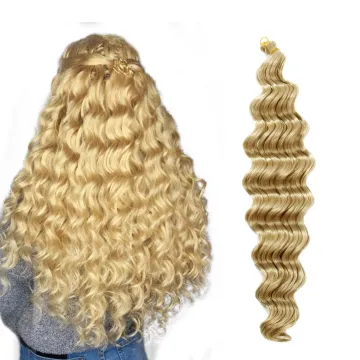 Synthetic Bulk Hair Crochet Hair Braids Box Braid 22 Inch Curly Extension Deep Wave Crochet Hair For Black Women