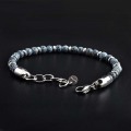 Gemstone 6mm Beads Stainless Steel Tennis Bracelets for Men Women Adjustable Buckle 6.5-7.8inch Relief Reiki Yoga Diffuser