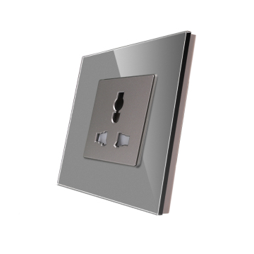 Bingoelec Wall Power Plug Pluct Multi Socket مع لوحة زجاجية مقسمة
