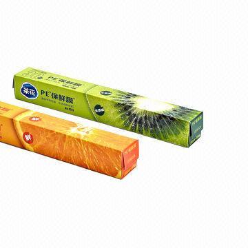 PE food grade cling film with cutter box, for kitchen and supermarket use