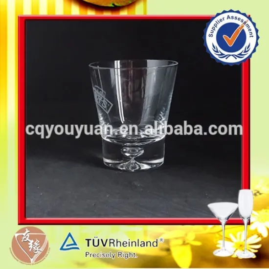 High white 250ml unique whisky glass with bubble base