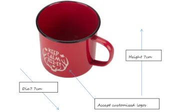 Red ceramic customized tin coffee mug