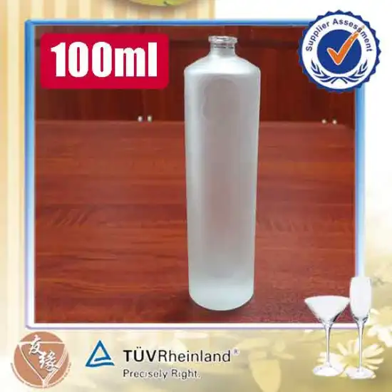 wholesale cylinder shaped white frosted acid etch empty perfume bottles 100 ml