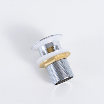 White Ceramic Bathroom Sink Strainer with Brass Pop-up Stopper