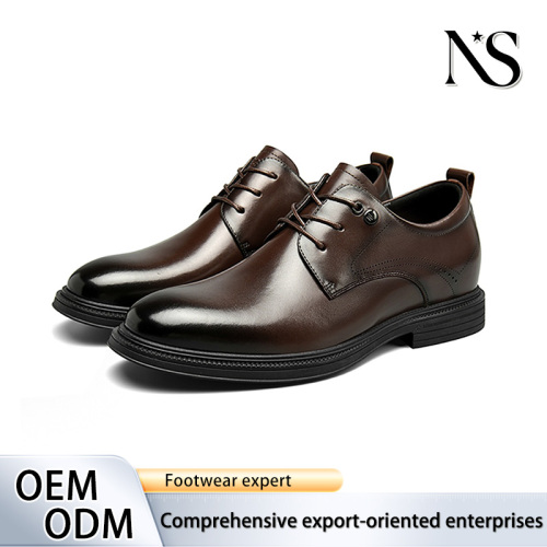 Zapatos de negocios con cordones de cuero marrón vintage para hombre