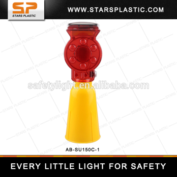 Solar road harzard traffic led flash warning barricade light for cone