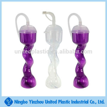 Plastic straw cup
