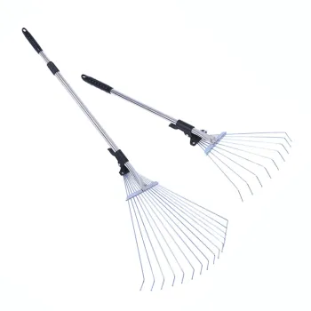 Aluminum Extendable Garden Harrow Rake with 15 Teeth