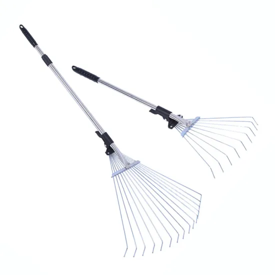 Aluminum Extendable Garden Harrow Rake with 15 Teeth