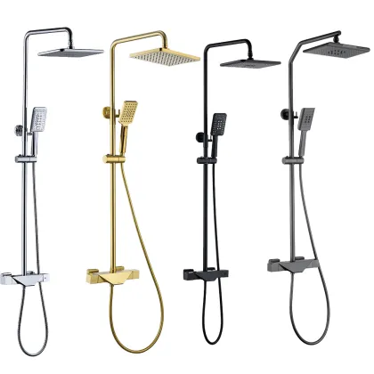 European-Style Full Copper Constant Temperature Shower Set for Bathroom