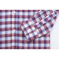 Camisa de manga larga teñida de hilo de lino para hombre