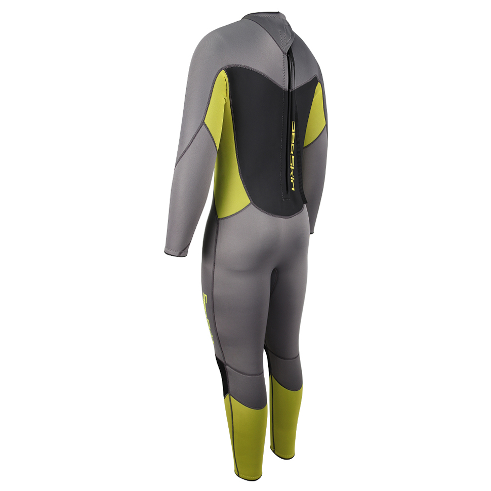 Seaskin kembali zip lengan panjang neoprene scuba wetsuit