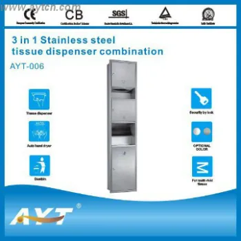3 in 1 Stainless Steel hand paper dispenser