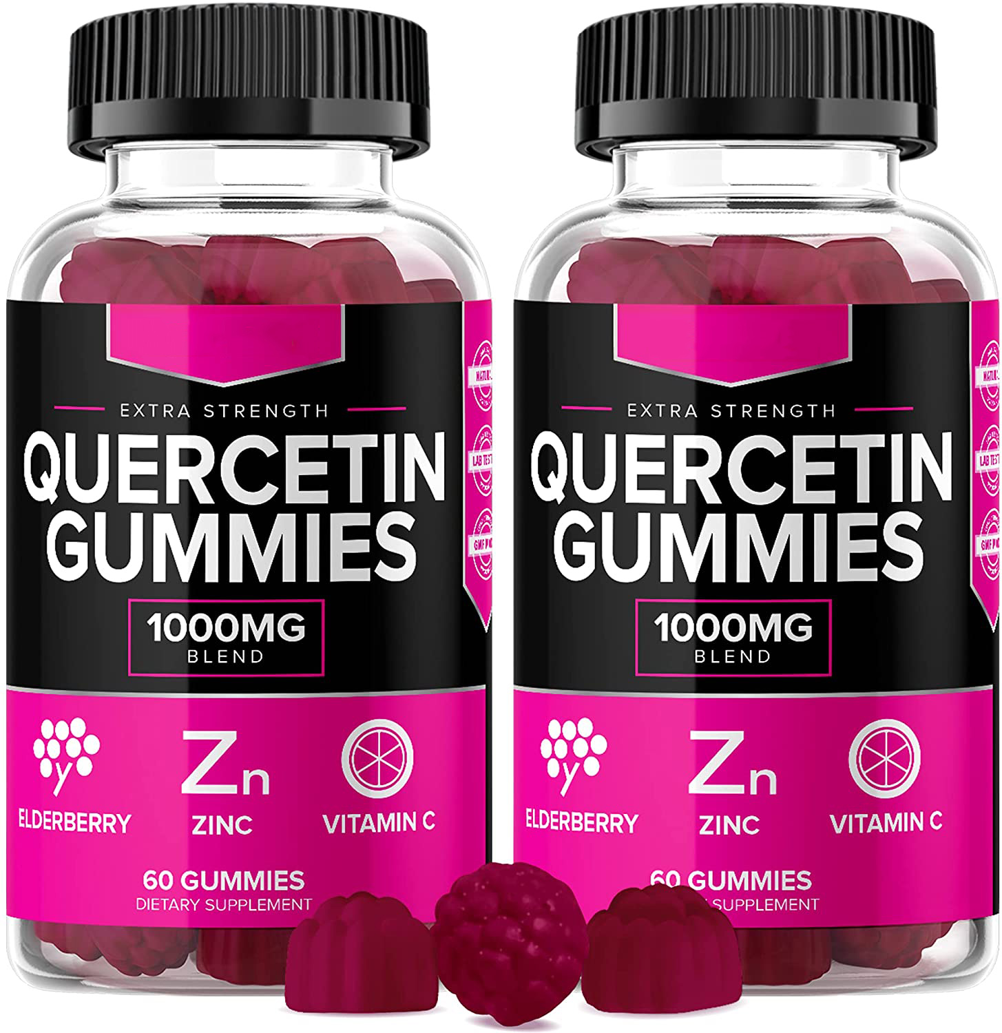 OEM/ODM Suport imunitar Bromelain Vitamina C și Zinc Quercetină Gummies Vegan Elderberry și Vitamina D3 Quercetină Gummies