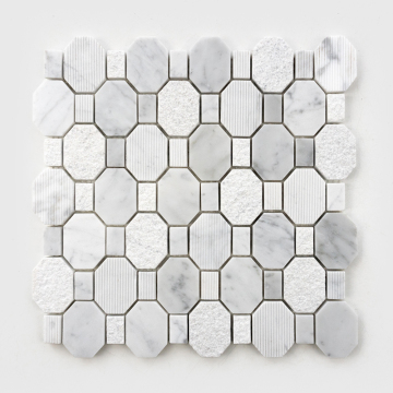 Carrara White Marble Stone Kitchen Backsplash Mosaic Tiles