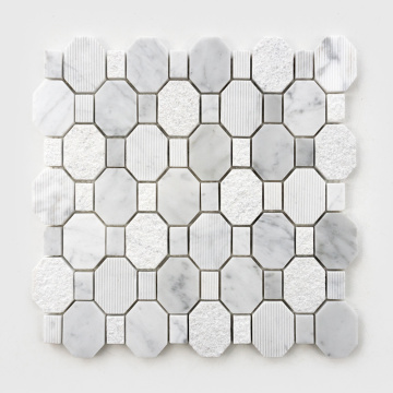 Carrara White Marble Stone Kitchen Backsplash Mosaic Tiles