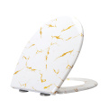 Duroplast Soft Close Toilet Seat in white-marble pattern