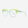 Round Full-rim Laminated Acetate Women's Optical Frames 23A3046