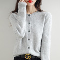 Women's Crewneck Button Down Sweater Cardigan