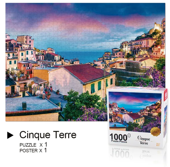 Cinque Terre Jigsaw Puzzles for Adults and Kids 1000 Pieces Photographic Puzzles