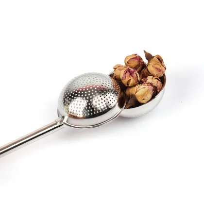 Push Handle Ball Shape Stainless Steel Tea Steeper