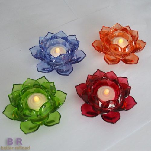 Decorative Colored Lotus Candle Holder