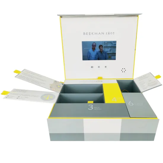 New creative drawer cosmetics box with video player